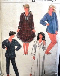 7184 SIMPLICITY NIGHTGOWNS  LENGTHS,  PAJAMA TOP, BOTTOMS PATTERN LG 18-20 or MEDIUM 14-16 UNCUT
